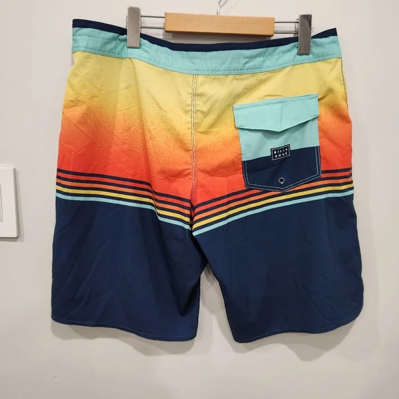 Billabong Platinum X Fifty 50 Boardshorts Size 34 Mens Trunks Surf Blue Orange - Picture 2 of 11
